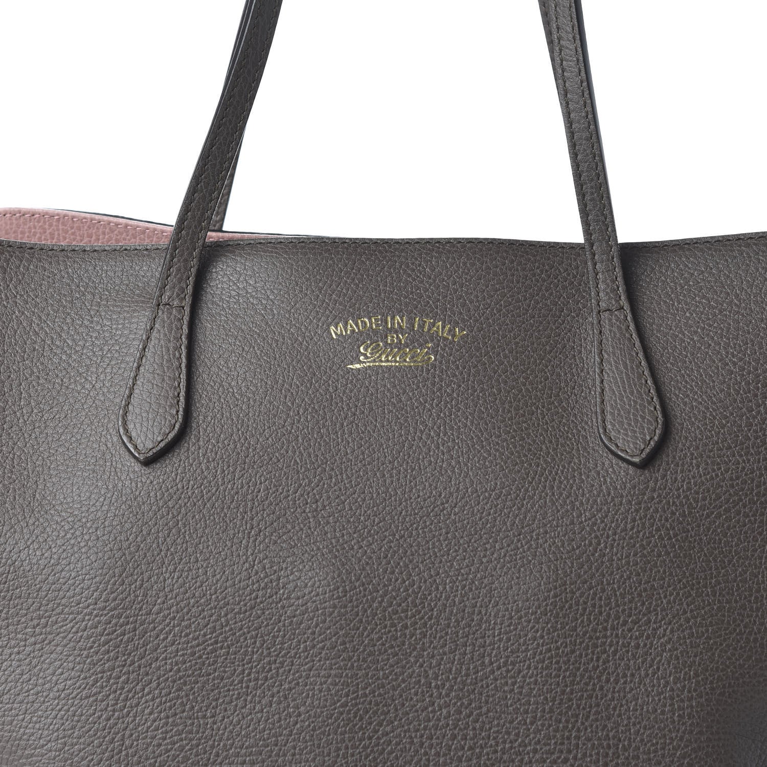 Gucci Dollar Calfskin Medium Swing Tote Grey Field Soft Pink 9 of 10