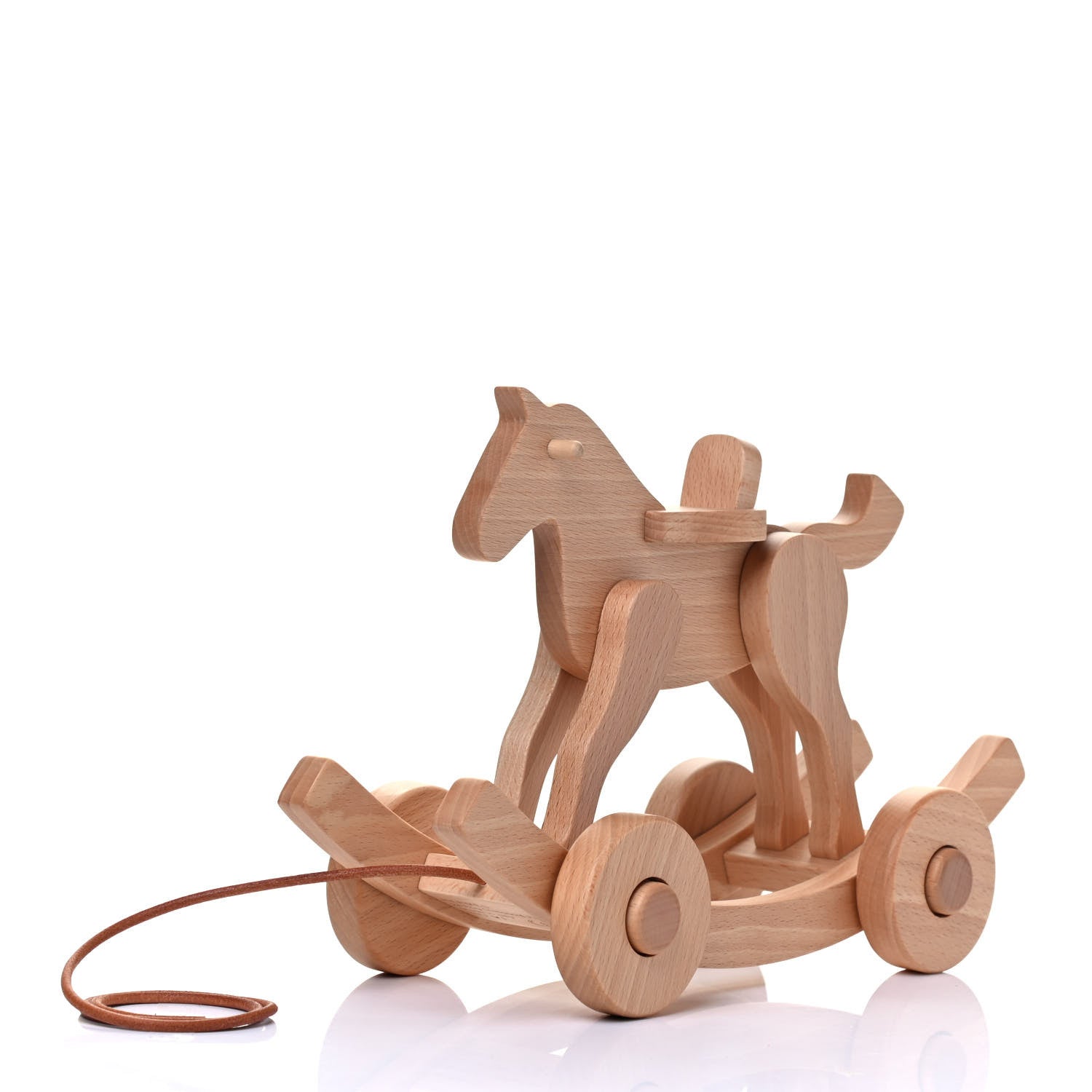 Hermes Beechwood Spirit Pull-Along Rocking Horse Naturel 4 of 8