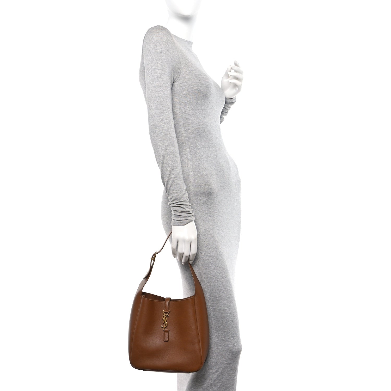 Saint Laurent Grained Calfskin Small Le 5 A 7 Supple Hobo Fox 2 of 11