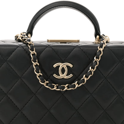 Chanel Lambskin Quilted Small CC Top Handle Box Bag Black 8 of 12