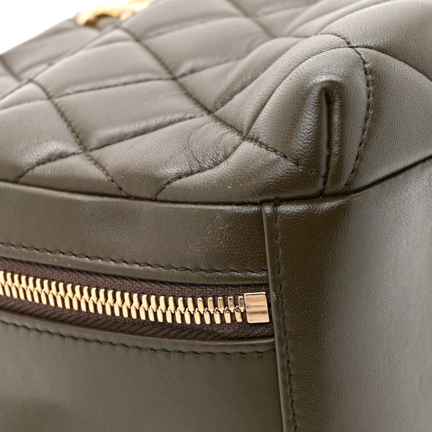 Chanel Lambskin Quilted Medium Trendy CC Bowling Bag Dark Khaki 12 of 13