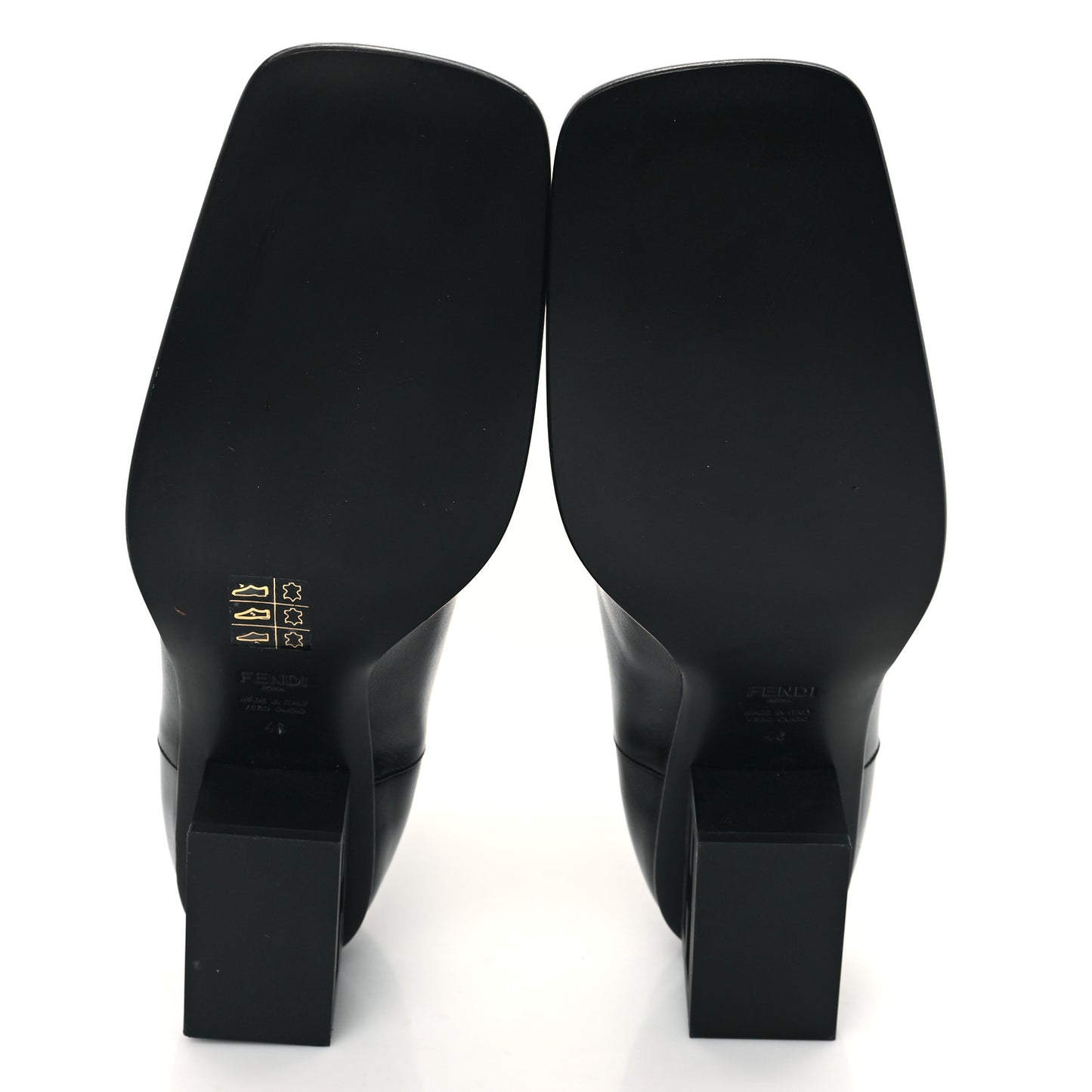 Vitello Nappa FF Cutout Baguette 45mm Ankle Boots 40 Black