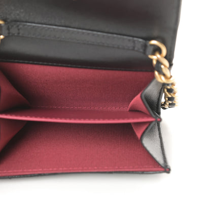 Chanel Shiny Goatskin Quilted Chanel 19 Flap Coin Purse With Chain Black 5 of 12