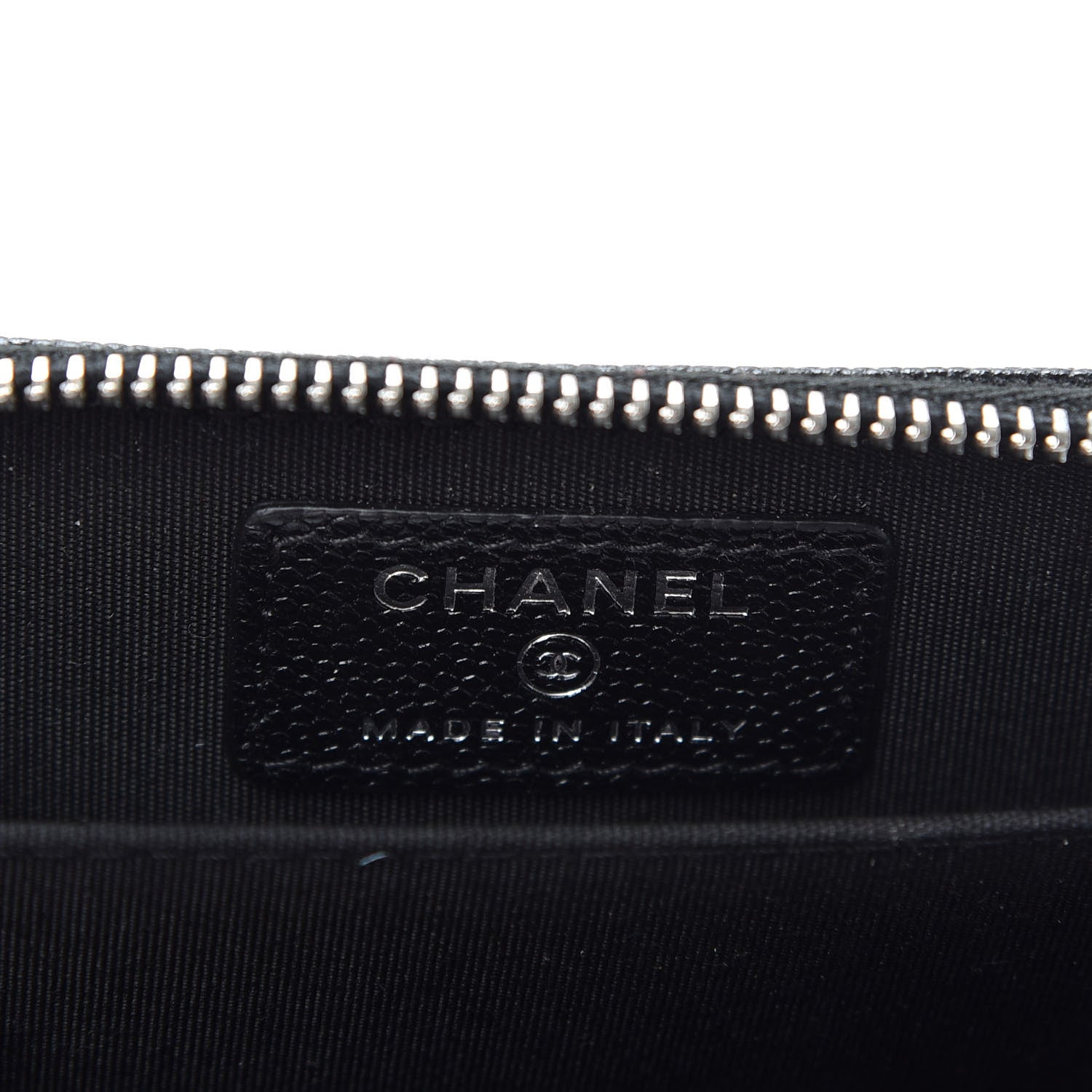 Chanel Caviar CC Small Zip Around Coin Purse Black Blue Green 6 of 7