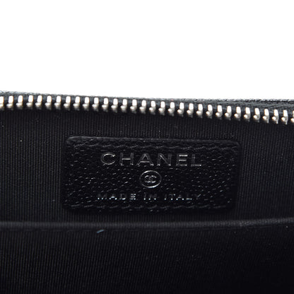 Chanel Caviar CC Small Zip Around Coin Purse Black Blue Green 6 of 7