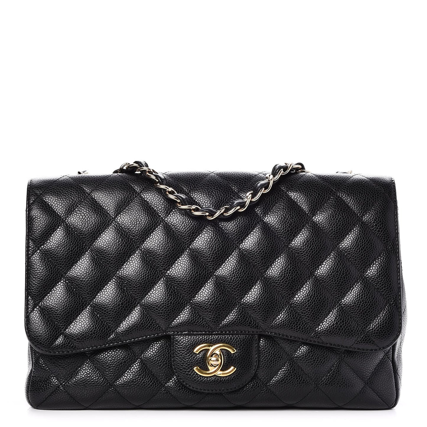Caviar Quilted Jumbo Single Flap Black