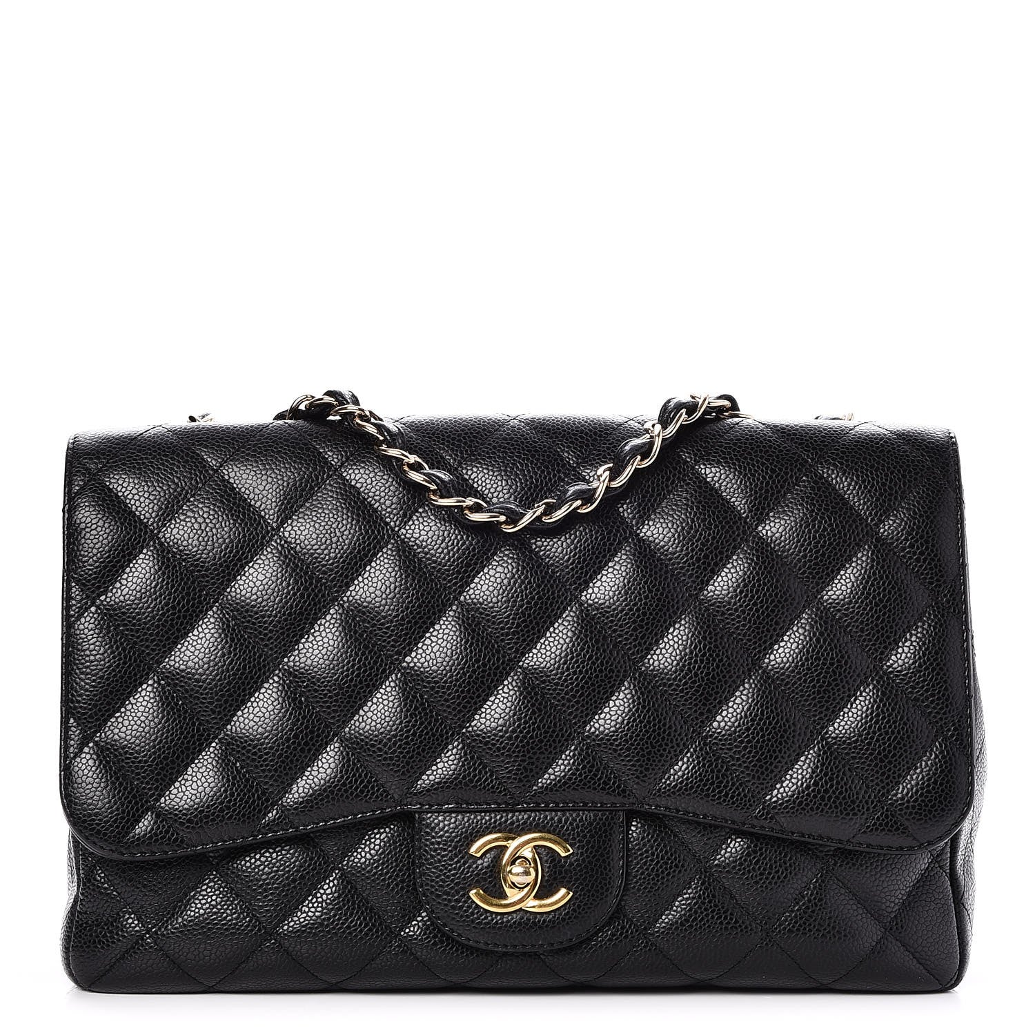 Chanel Caviar Quilted Jumbo Single Flap Black 1 of 8