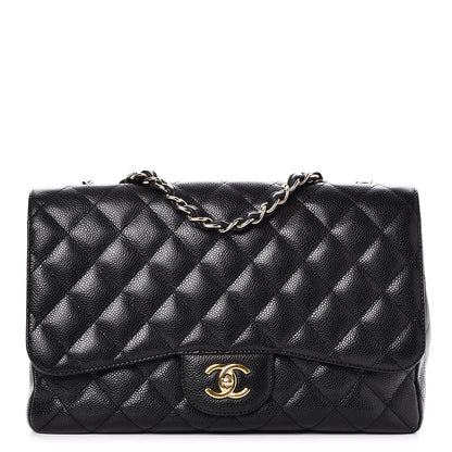 Chanel Caviar Quilted Jumbo Single Flap Black 1 of 8