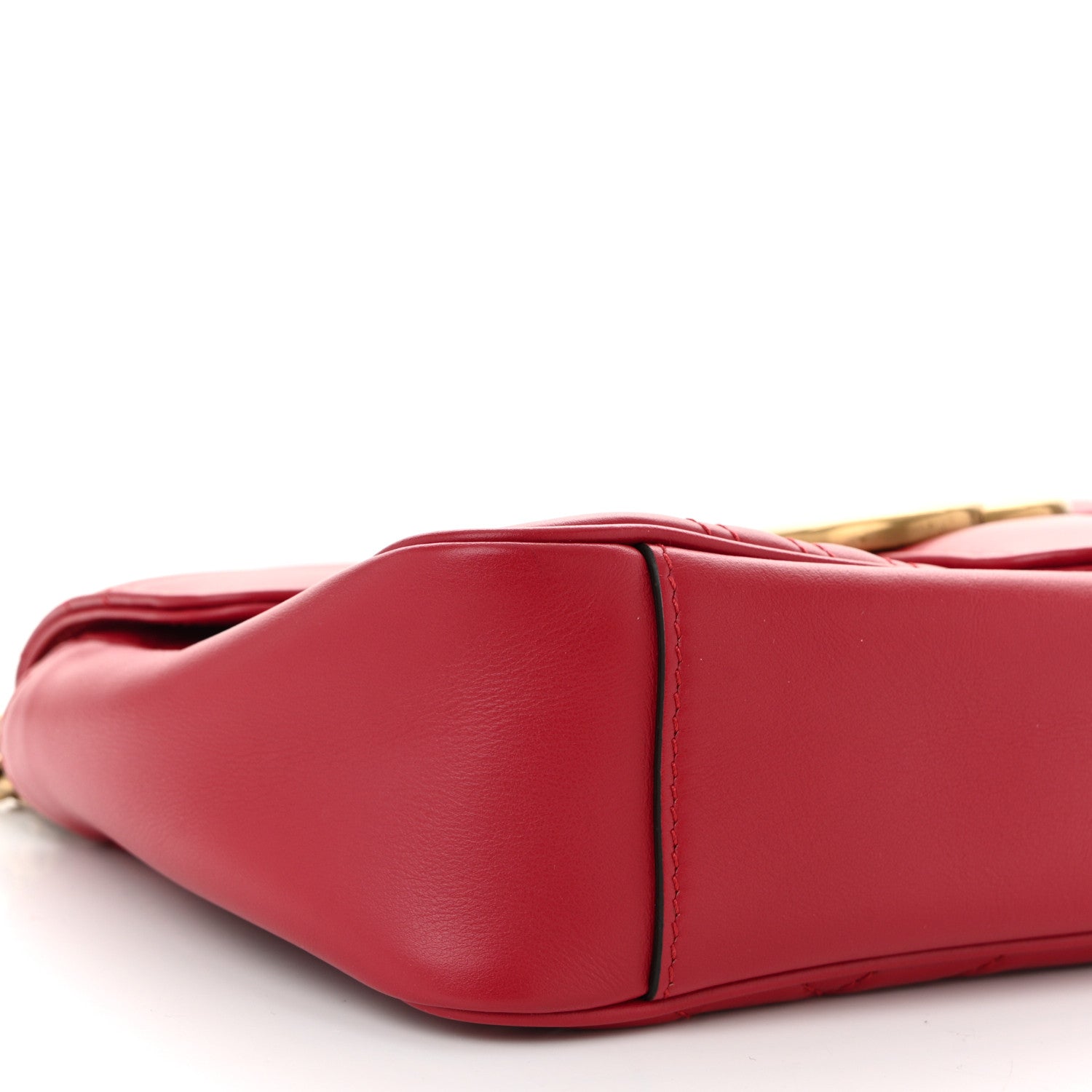 Gucci Calfskin Matelasse Small GG Marmont Shoulder Bag Hibiscus Red 9 of 10