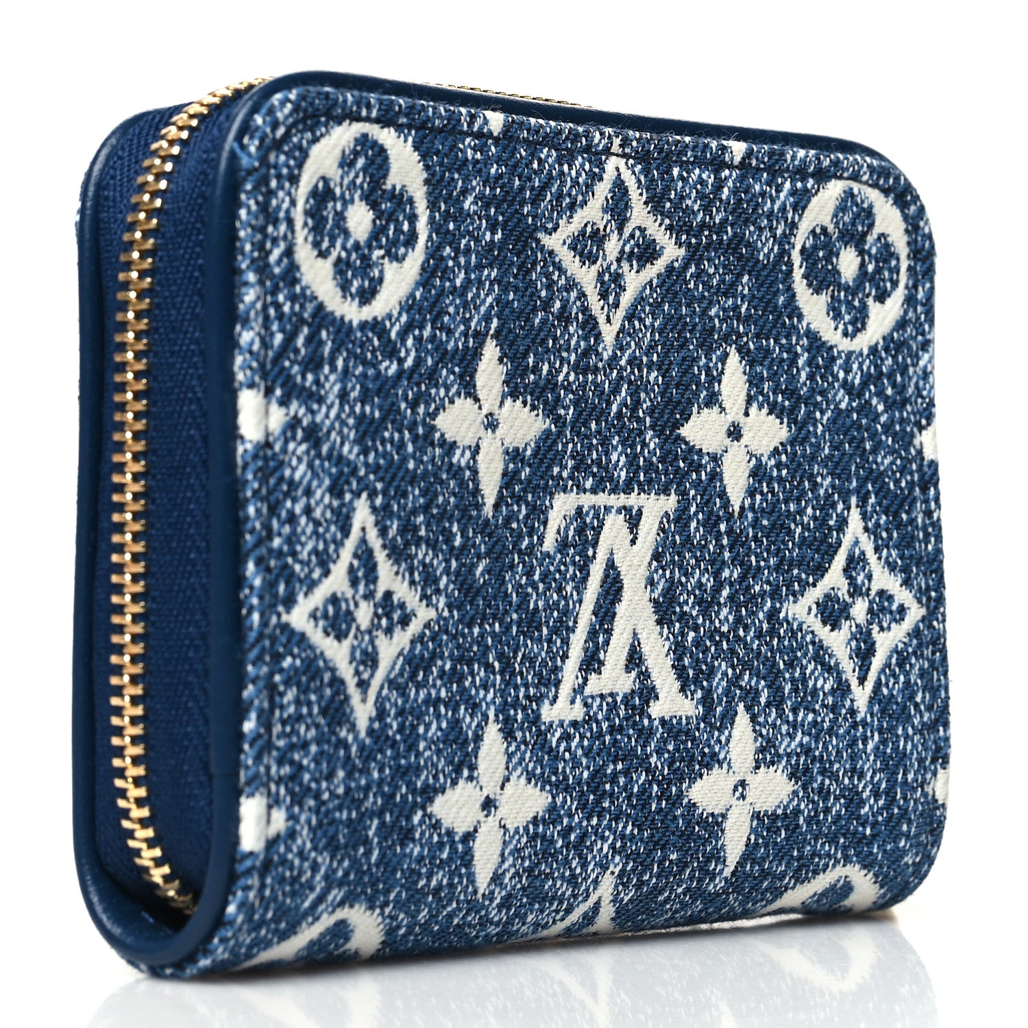 Louis Vuitton Denim Monogram Jacquard Zippy Coin Purse Bleu 3 of 8