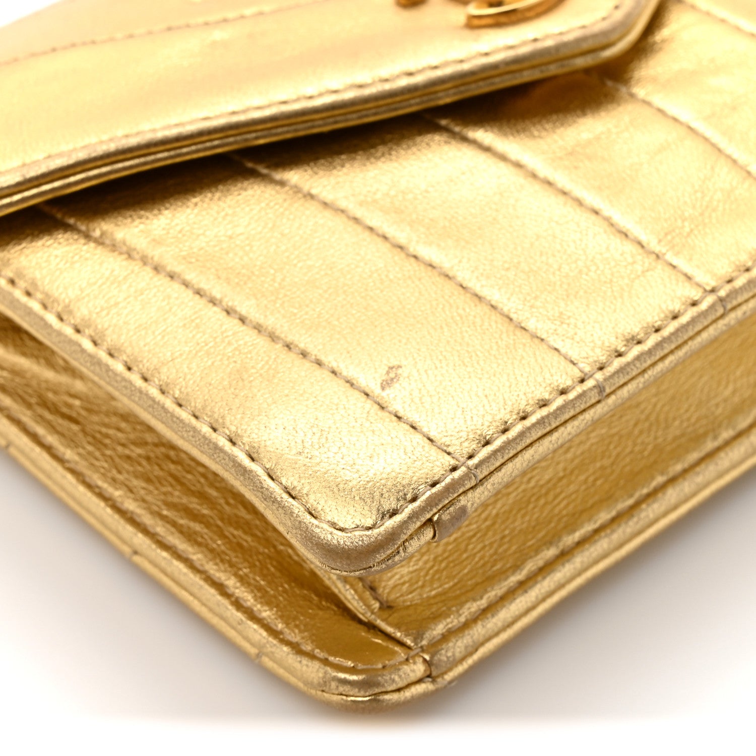 Chanel Metallic Lambskin Quilted Mini Flap Gold 9 of 12