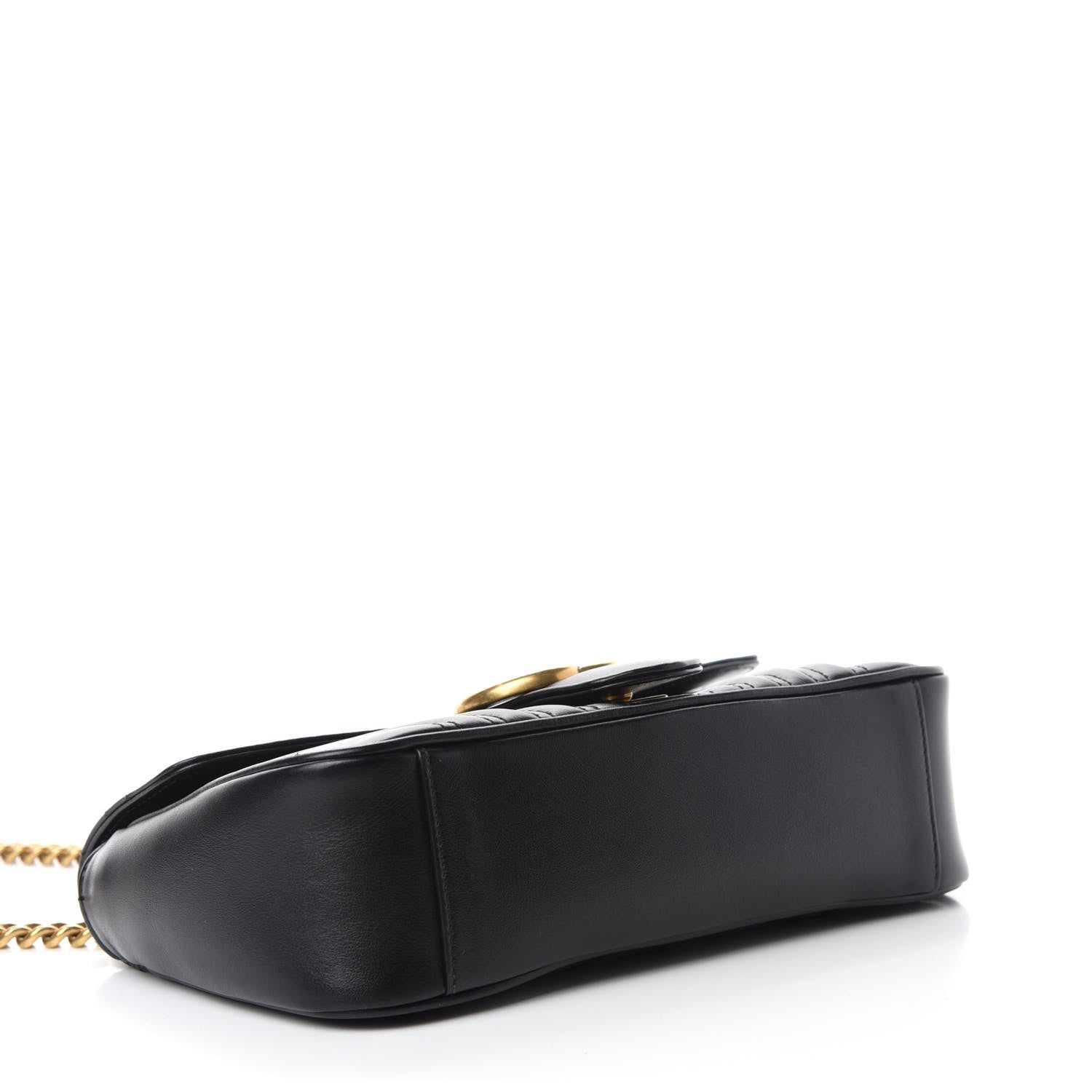 Gucci Calfskin Matelasse Small GG Marmont Shoulder Bag Black 4 of 10
