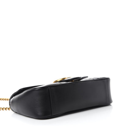 Gucci Calfskin Matelasse Small GG Marmont Shoulder Bag Black 4 of 10