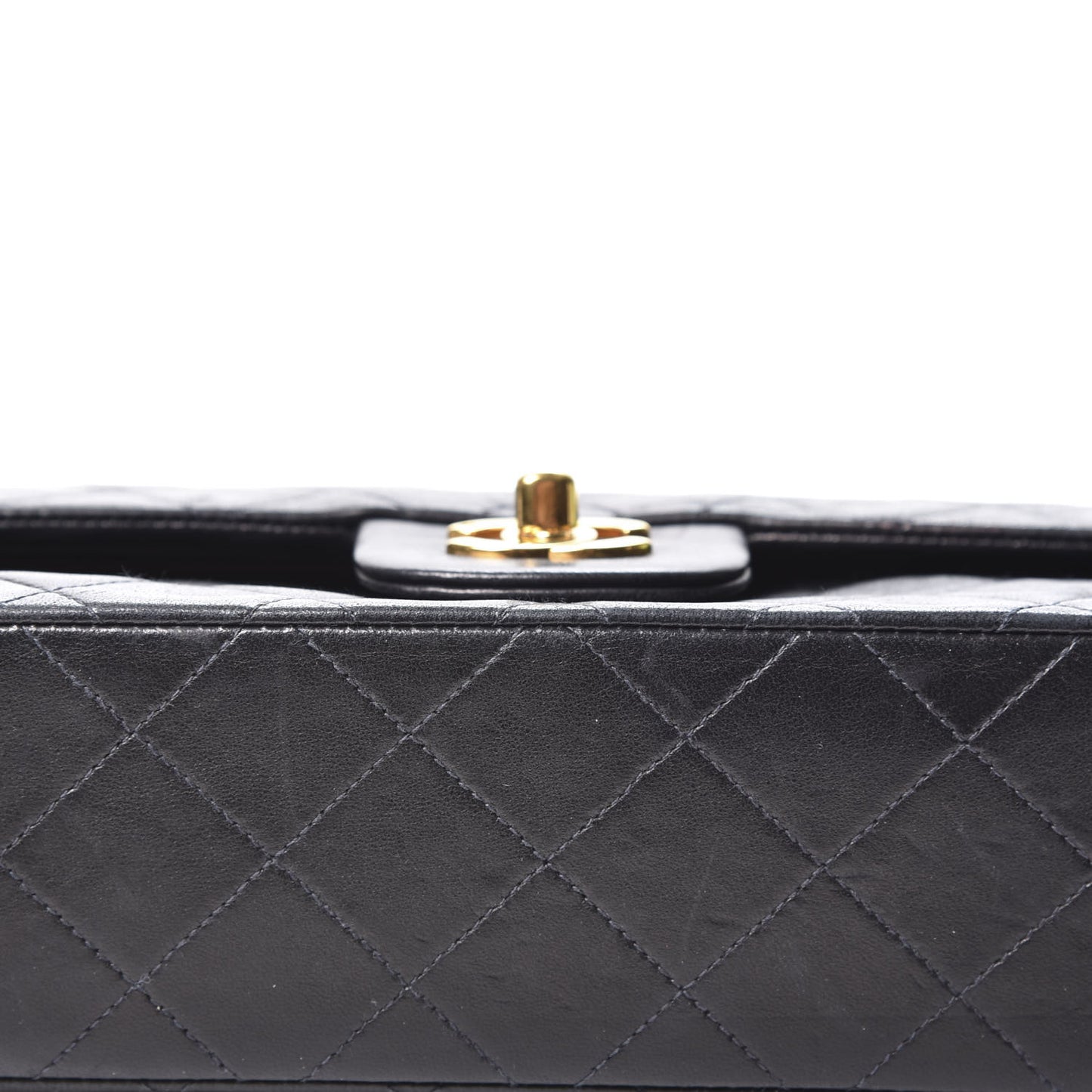Lambskin Quilted Small Double Flap Black