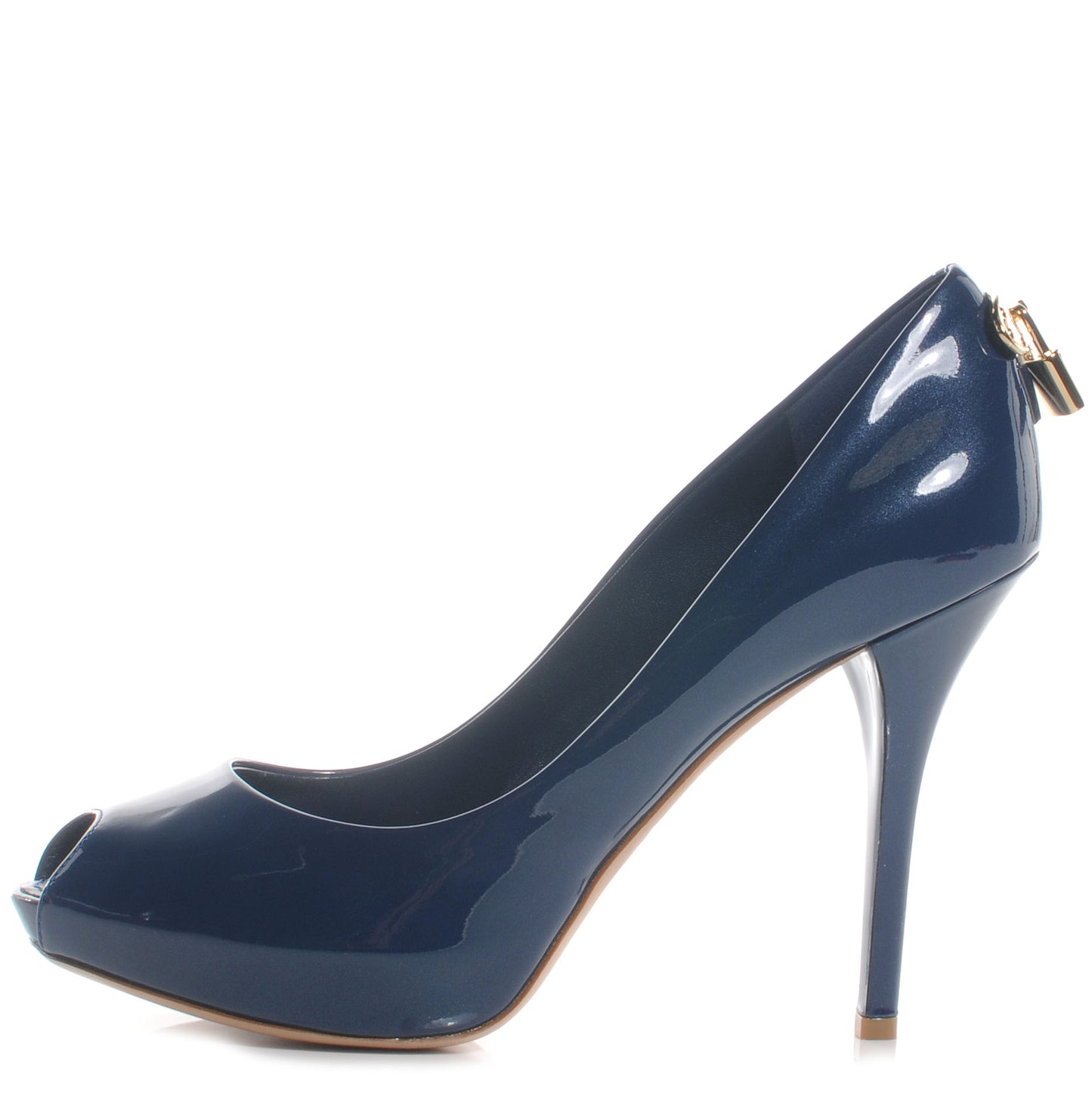 Patent Leather Oh Really Peep Toe Pumps 39 Blue