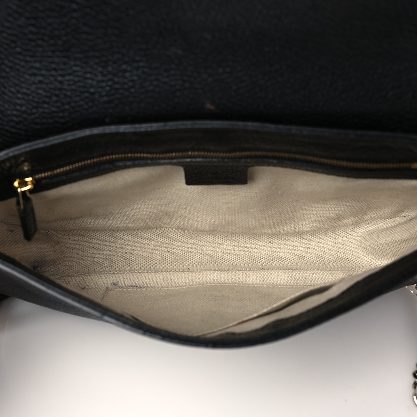 Pebbled Calfskin Medium Soho Flap Crossbody Black