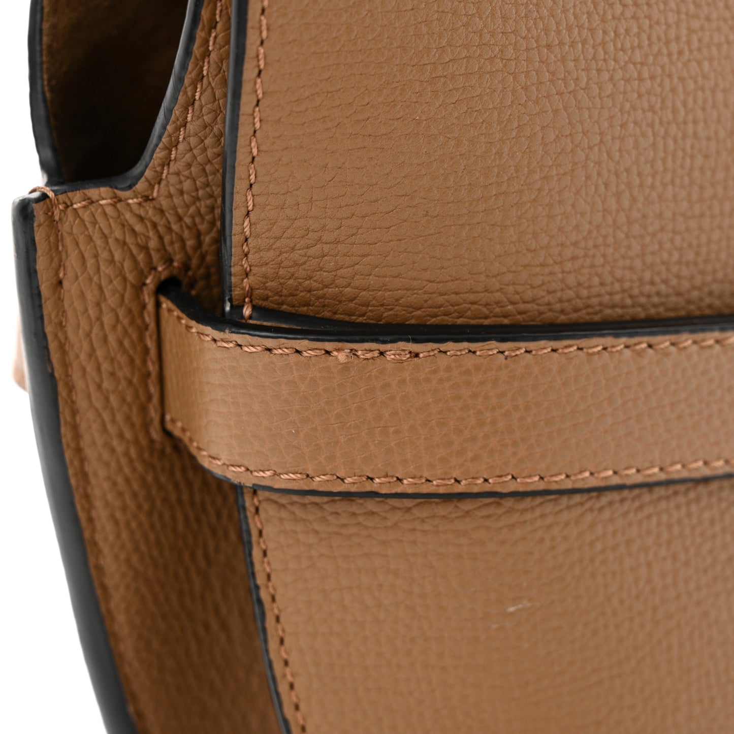 Grained Calfskin Small Gate Crossbody Bag Oak