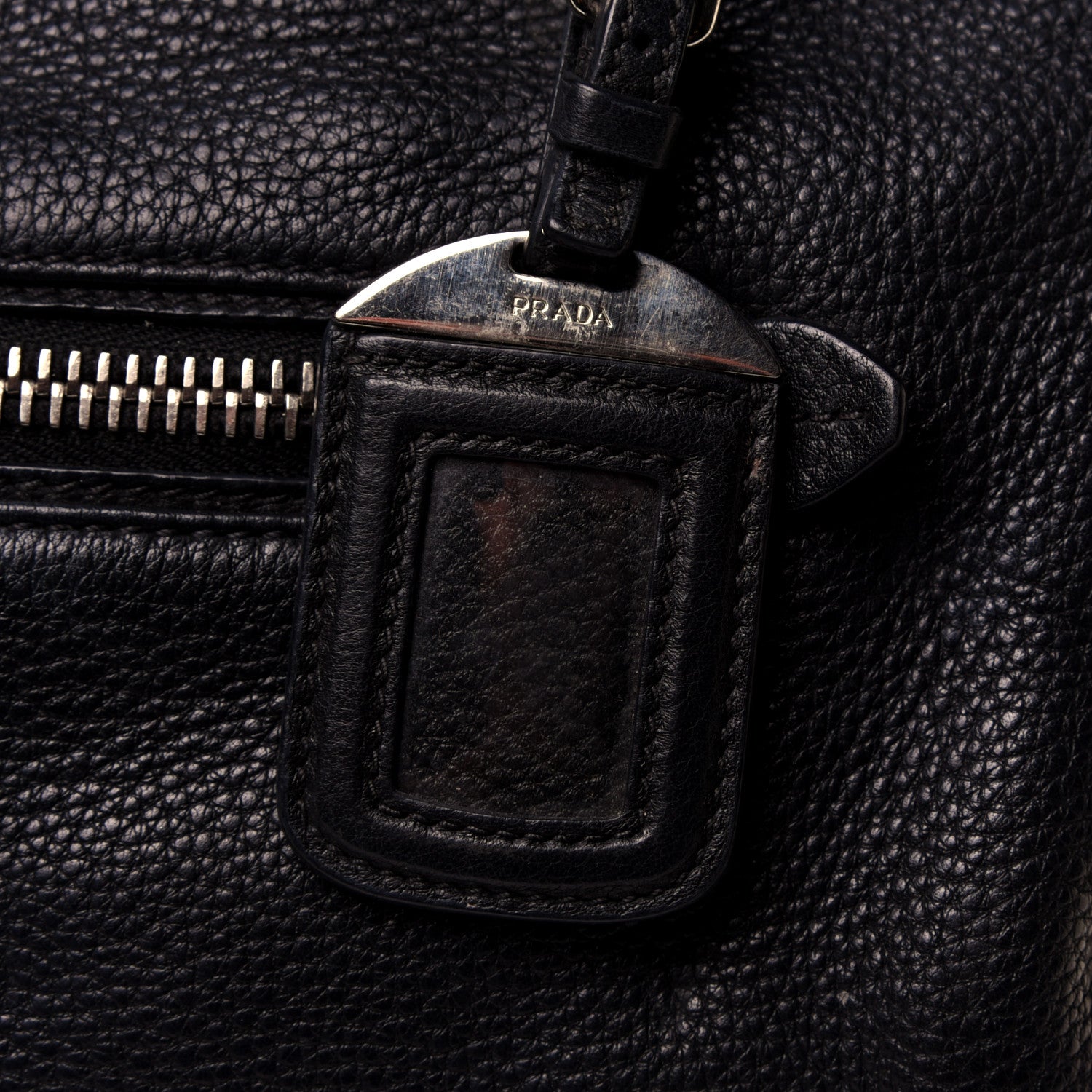 Prada Vitello Daino Top Handle Tote Black 30 of 39