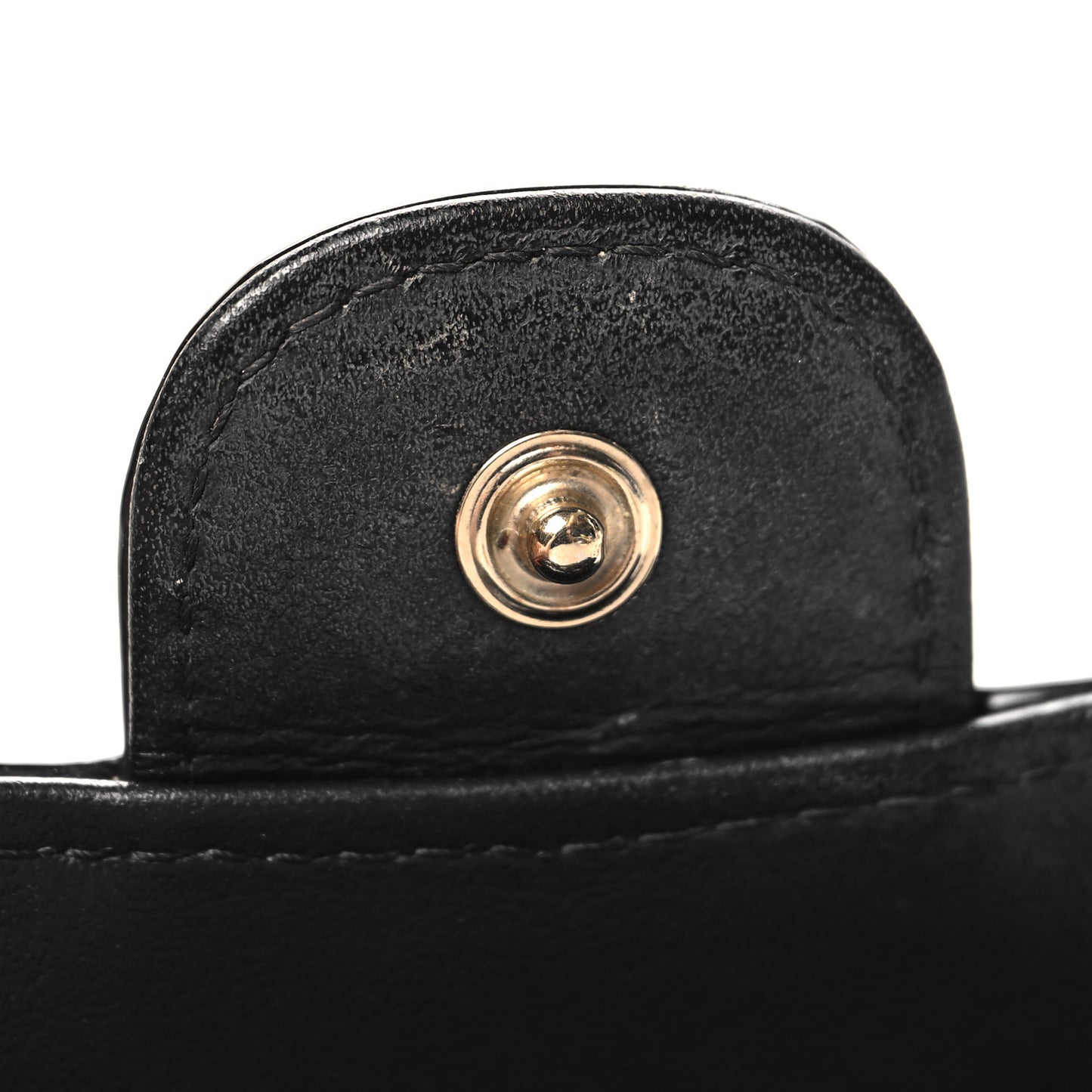 Patent Quilted Flap Card Holder Black