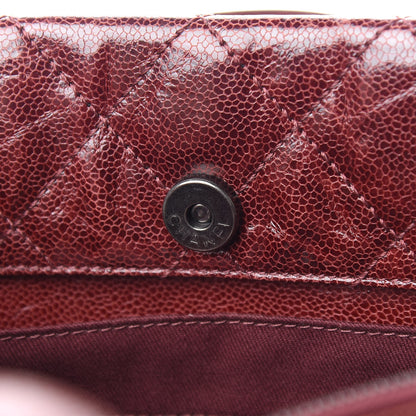 Chanel Crumpled Grained Calfskin CC Crave Tote Burgundy 12 of 15