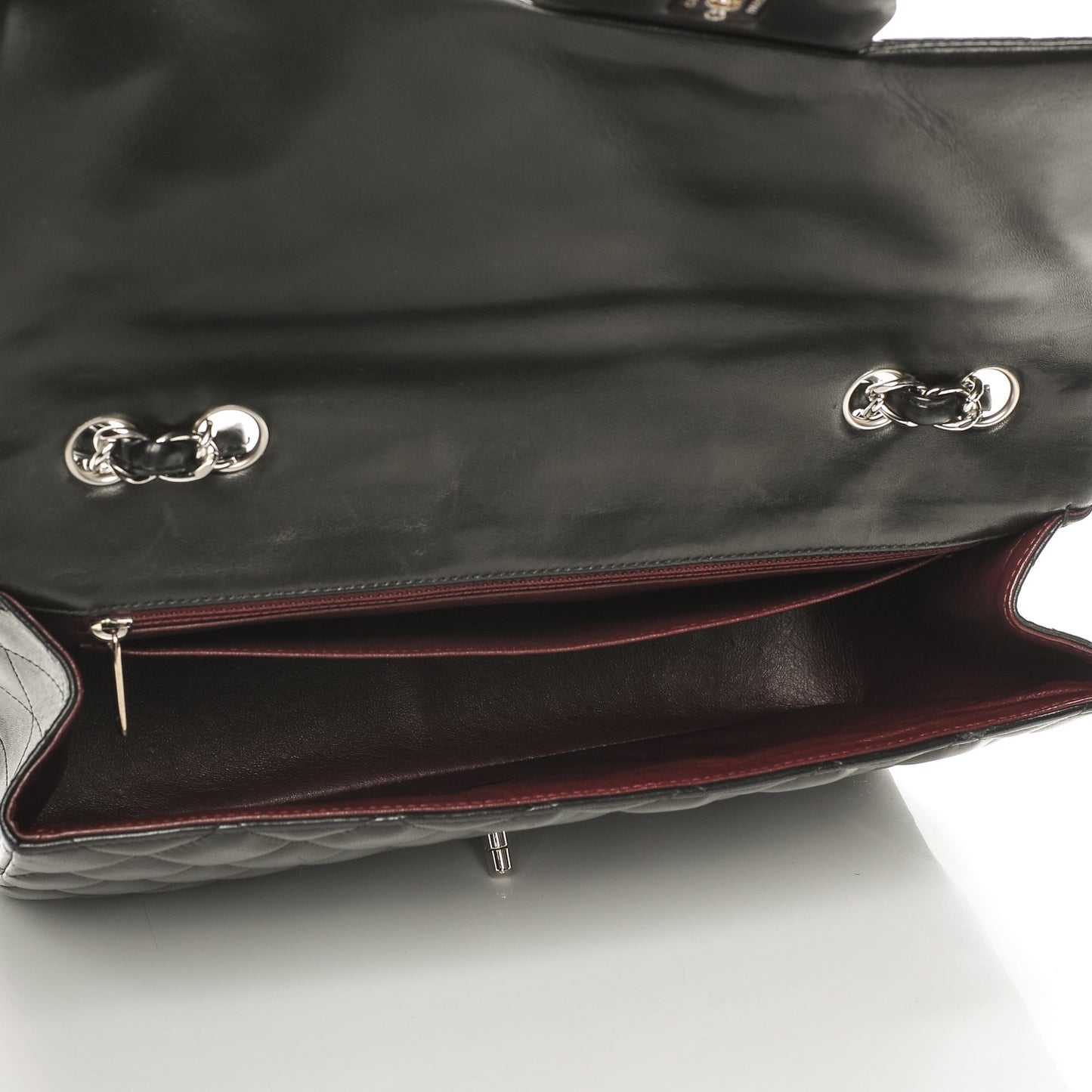 Lambskin Quilted Jumbo Single Flap Black