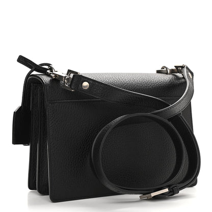 Saint Laurent Grained Calfskin Medium Monogram Sunset Satchel Black 2 of 9