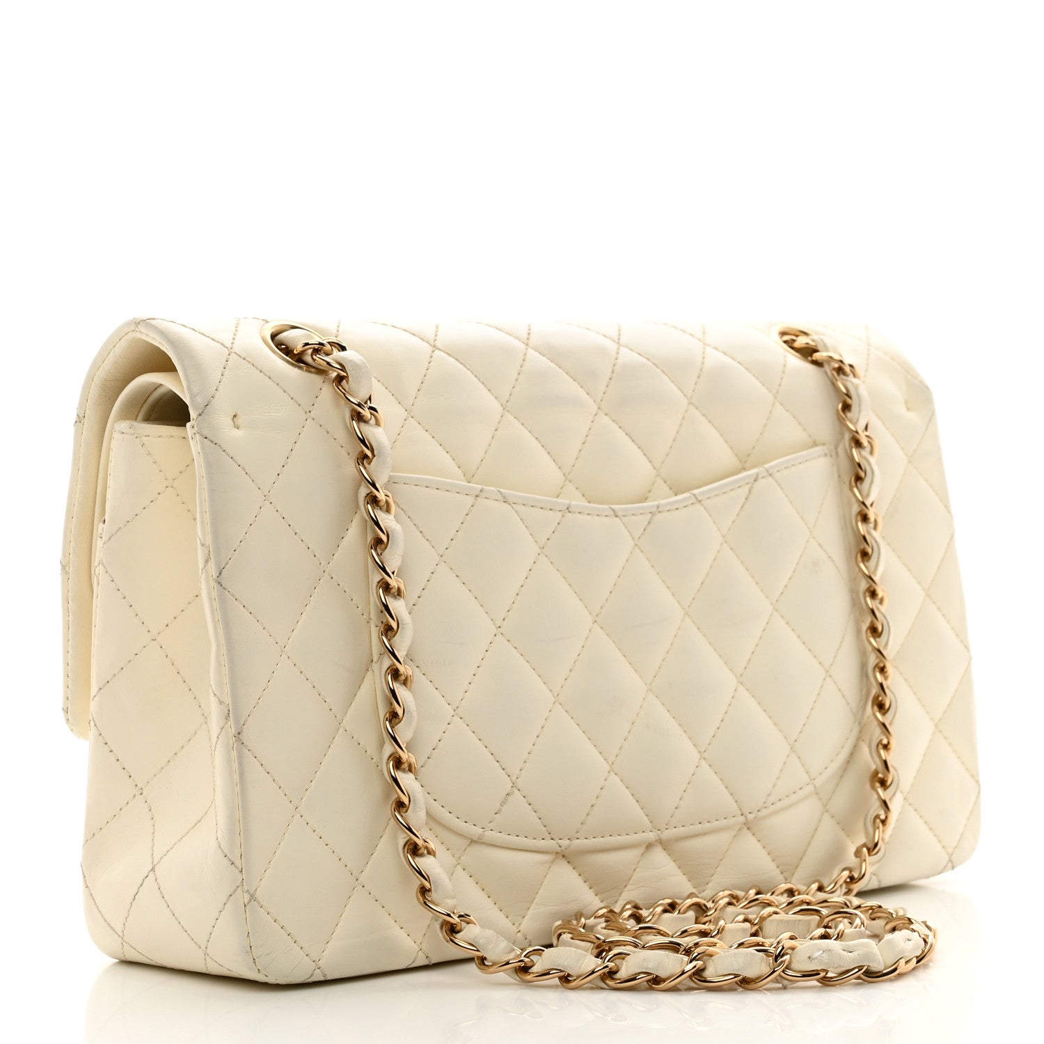 Chanel Lambskin Quilted Medium Double Flap White 3 of 14