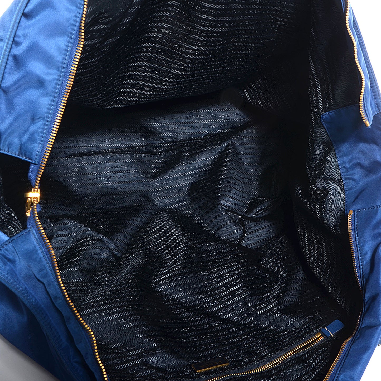 Saffiano Tessuto Nylon Tote Bleuette