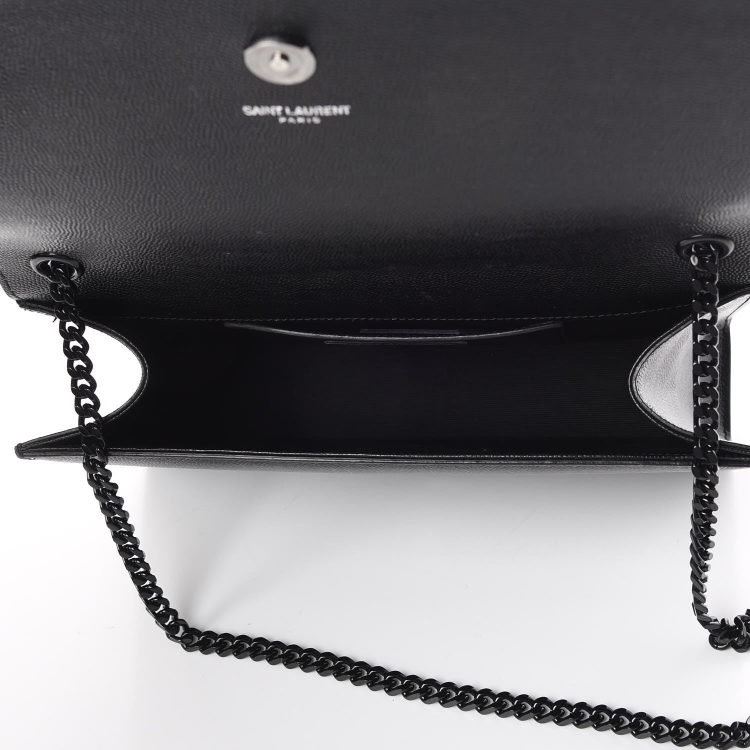Saint Laurent Grain De Poudre Medium Star Monogram Kate Satchel Black 7 of 9