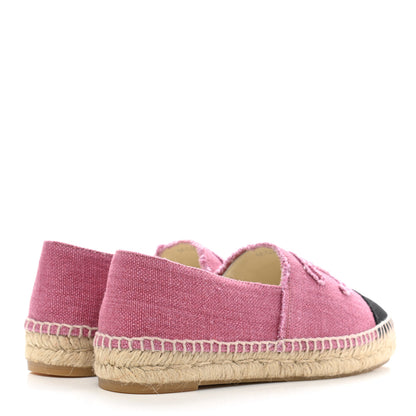Chanel Linen CC Espadrilles 36 Pink Black 4 of 10