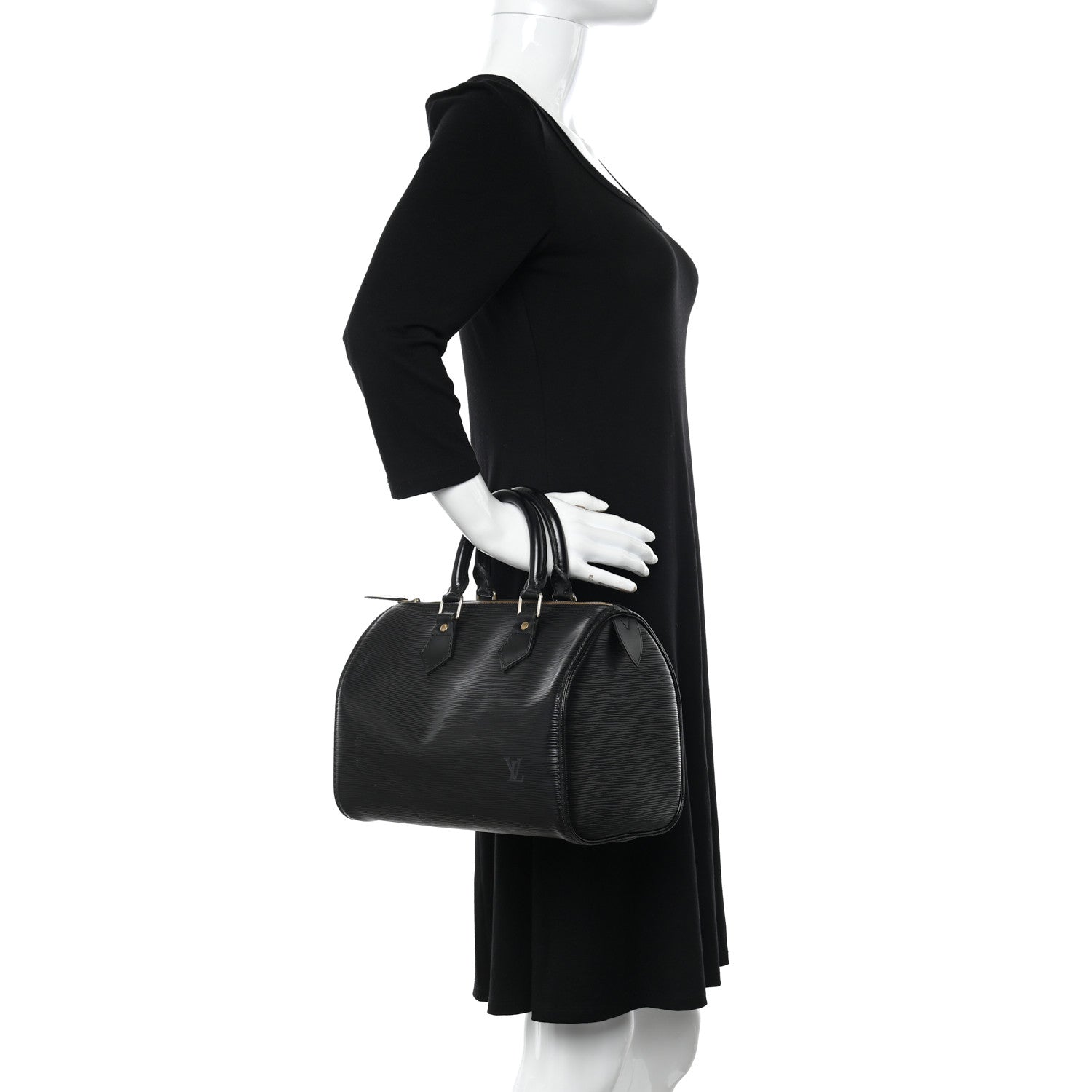 Louis Vuitton Epi Speedy 25 Black 2 of 11