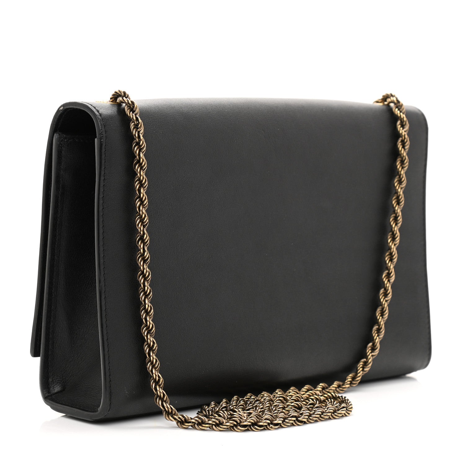 Saint Laurent Smooth Calfskin Medium Braided Monogram Kate Satchel Black 2 of 12