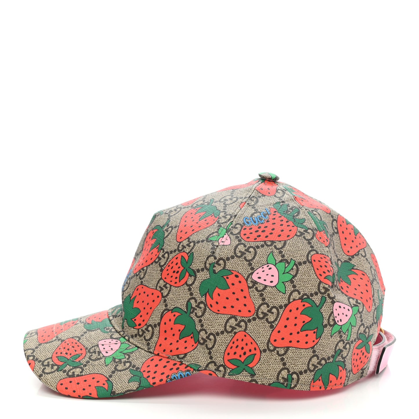 GG Supreme Monogram Strawberry Baseball Hat 57 Beige