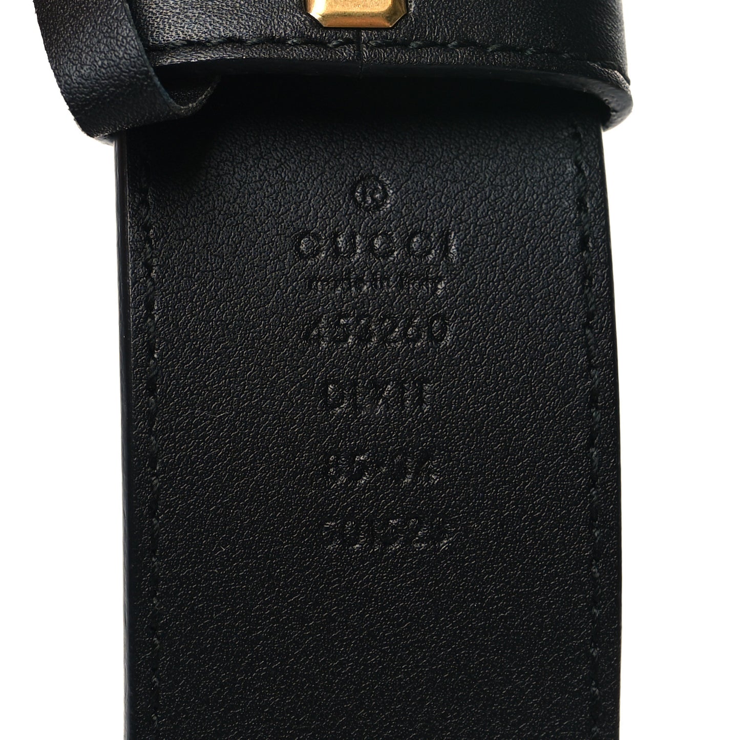Moon Calfskin Pearl Double G 40mm Belt 85 34 Black Cream