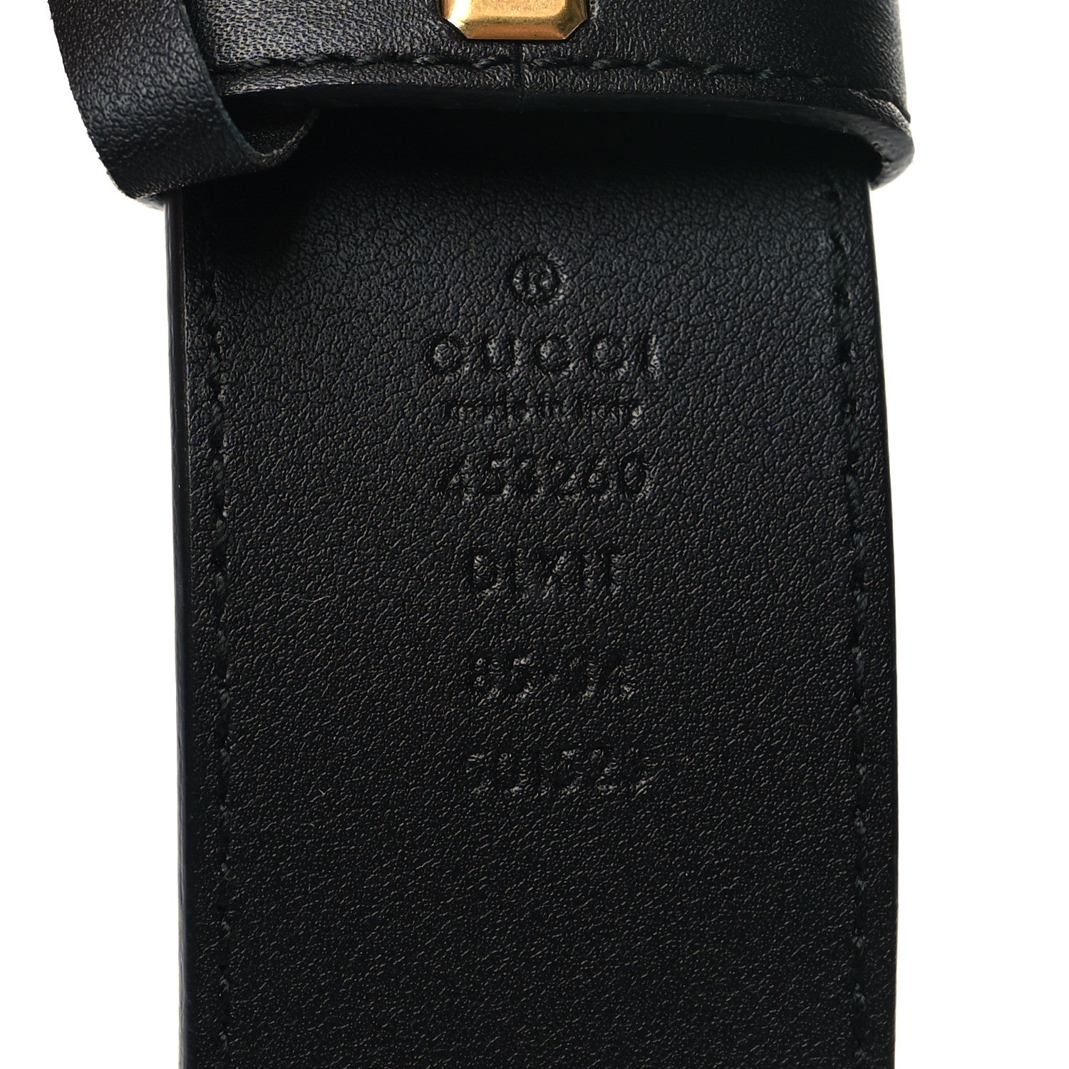 Gucci Moon Calfskin Pearl Double G 40mm Belt 85 34 Black Cream 5 of 5