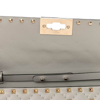 Valentino Garavani Nappa Rockstud Spike Wallet On Chain Opal Grey 12 of 13