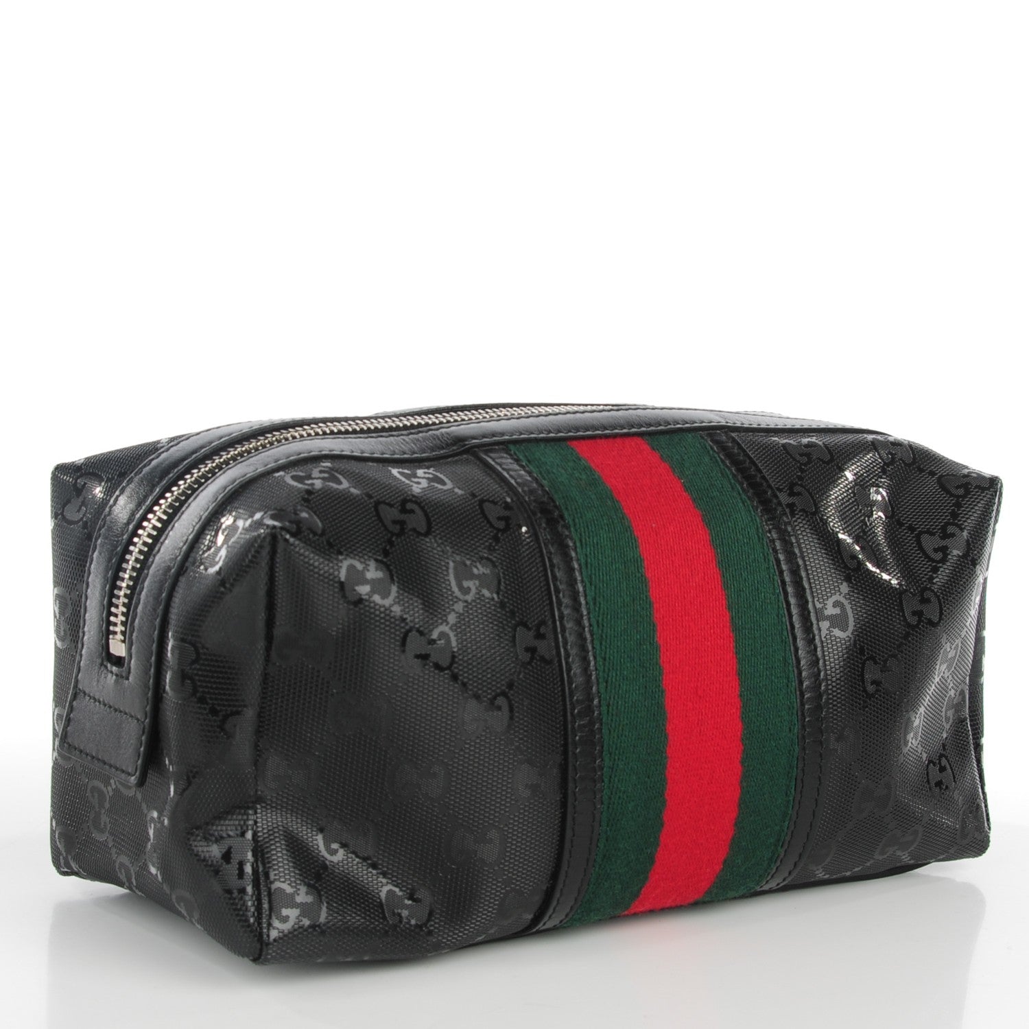 Gucci Imprime Monogram Web Large Cosmetic Case Black 3 of 7