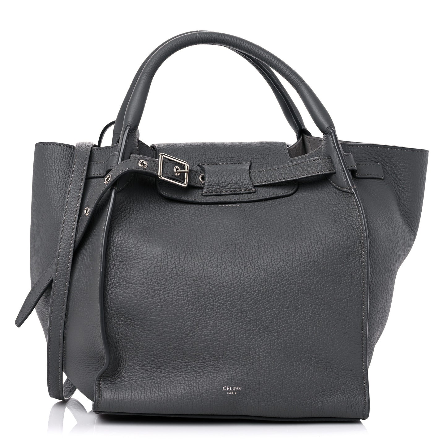 Supple Grained Calfskin Small Big Bag Grey