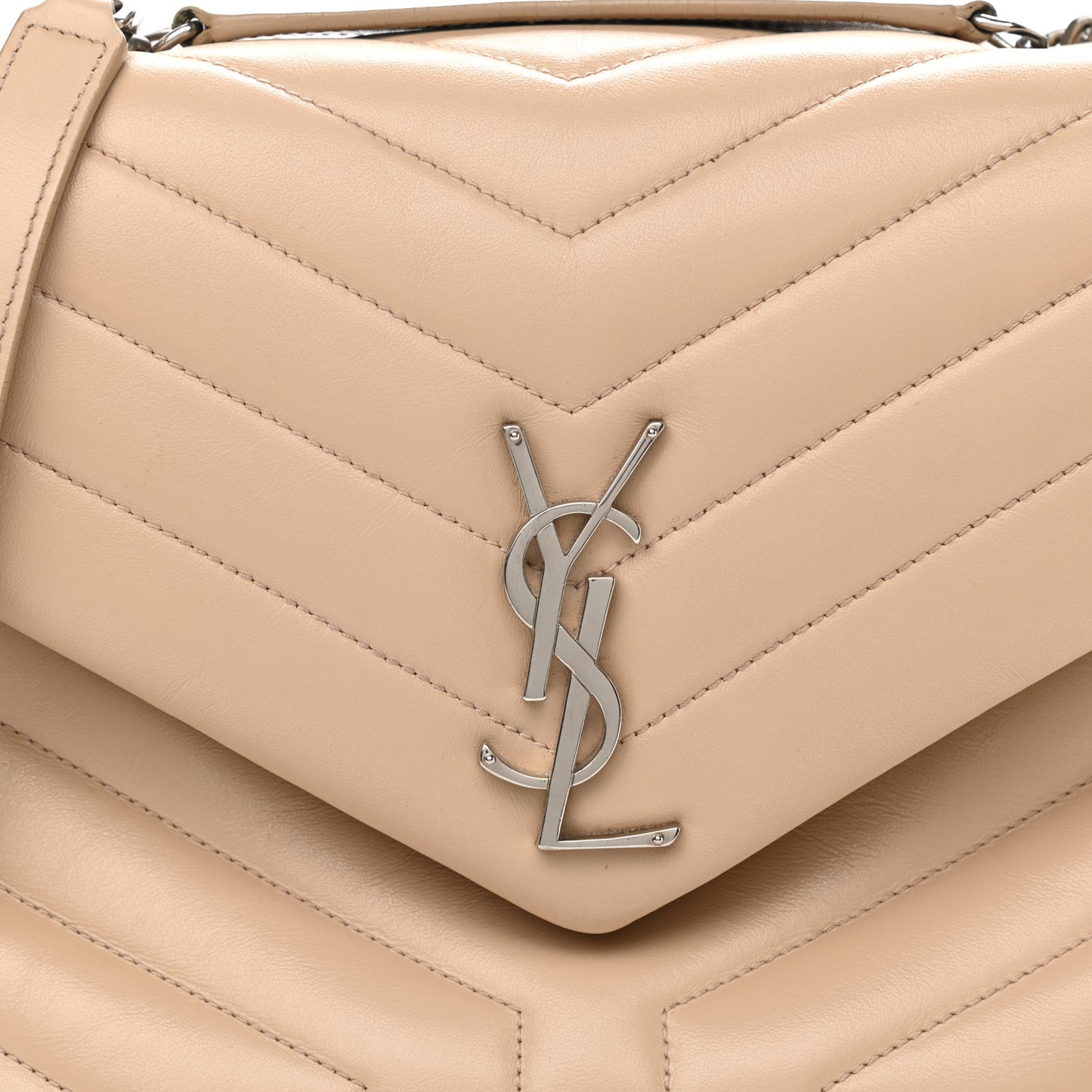 Calfskin Y Quilted Monogram Medium Loulou Chain Satchel Dark Beige