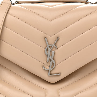 Saint Laurent Calfskin Y Quilted Monogram Medium Loulou Chain Satchel Dark Beige 11 of 12