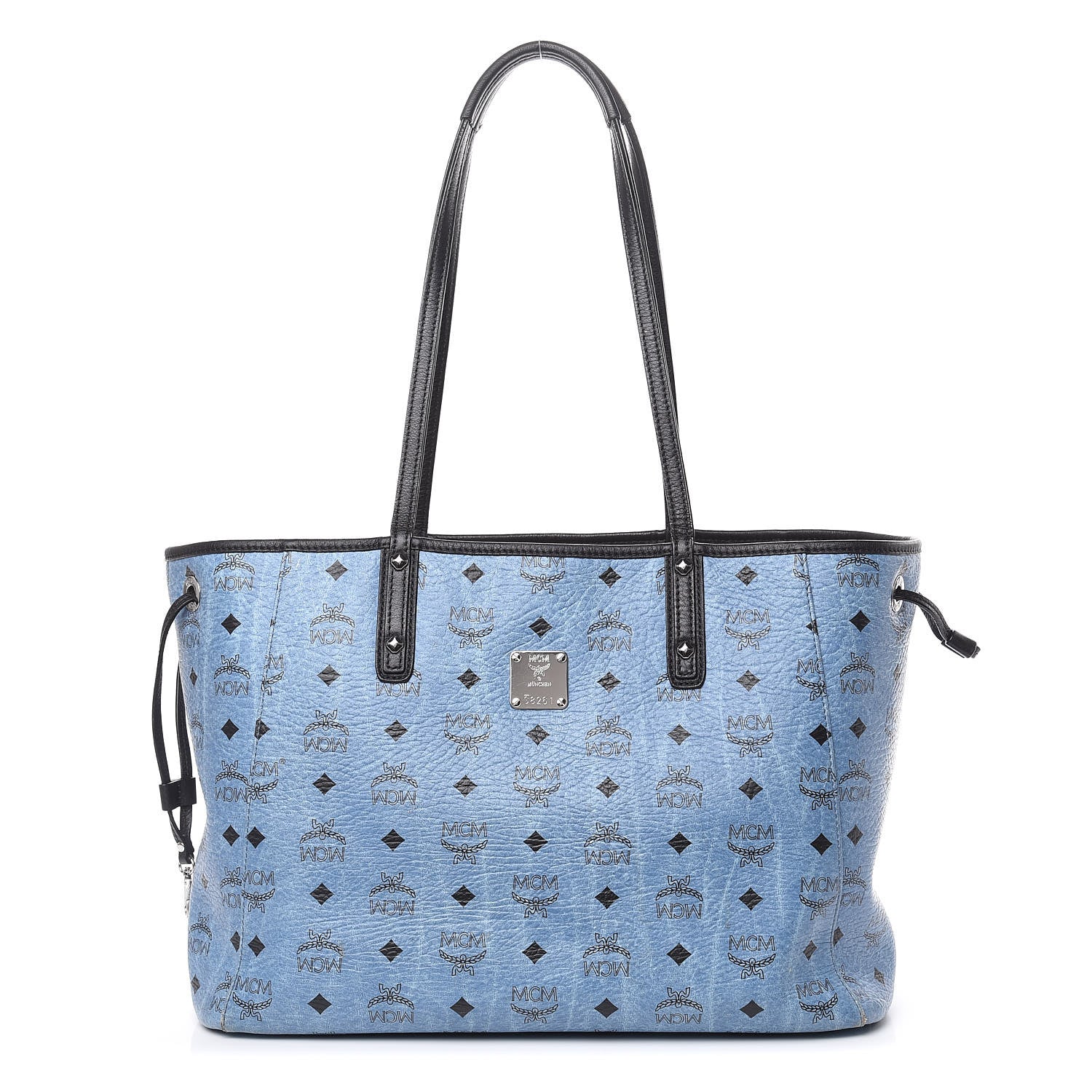 MCM Visetos Medium Project Reversible Shopper Tote Munich Blue 1 of 21