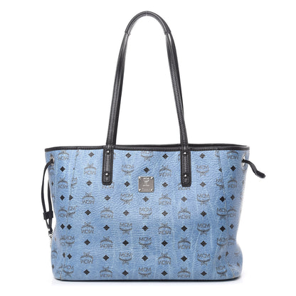 MCM Visetos Medium Project Reversible Shopper Tote Munich Blue 1 of 21