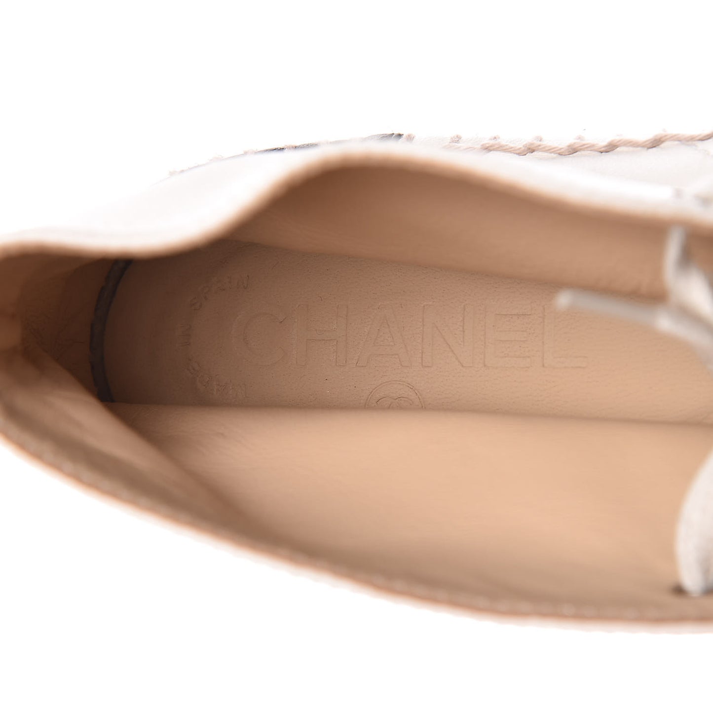 Lambskin Cap Toe Lace Up Espadrilles 35 White Black