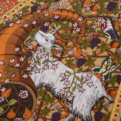 Hermes Cashmere Silk Axis Mundi Shawl 140 4 of 7