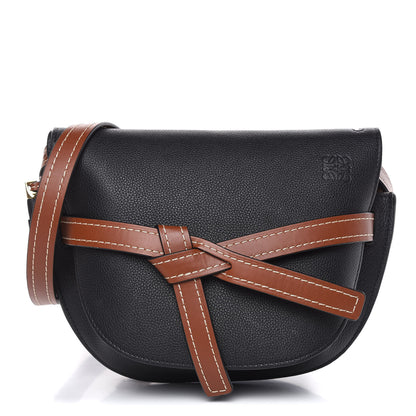 Loewe Grained Calfskin Small Gate Crossbody Bag Pecan Black 1 of 9