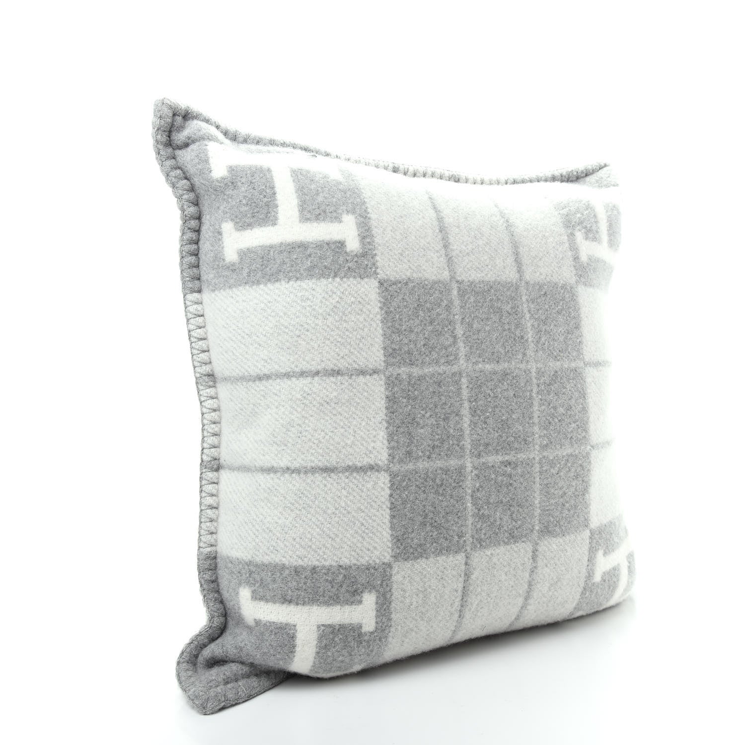Hermes Wool Cashmere Avalon III Pillow PM Ecru Gris Clair 2 of 3