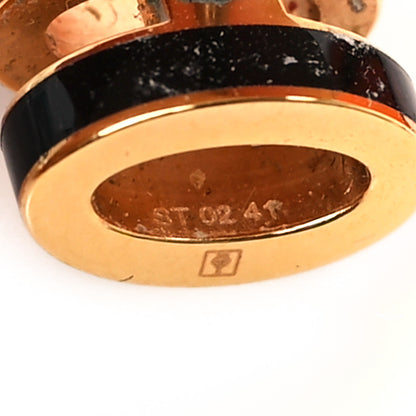 Hermes Rose Gold Lacquered Mini Pop H Earrings Black 4 of 5