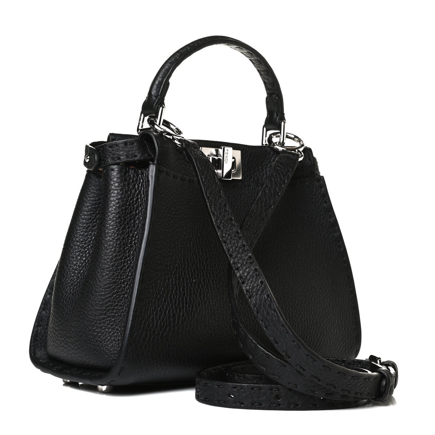 Cuoio Romano Selleria Bi-Color Mini Peekaboo Iconic Satchel Black Mou