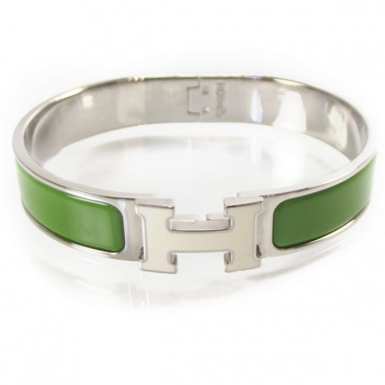 Hermes Enamel Clic Clac H Bracelet GM Vert Prairie 1 of 5