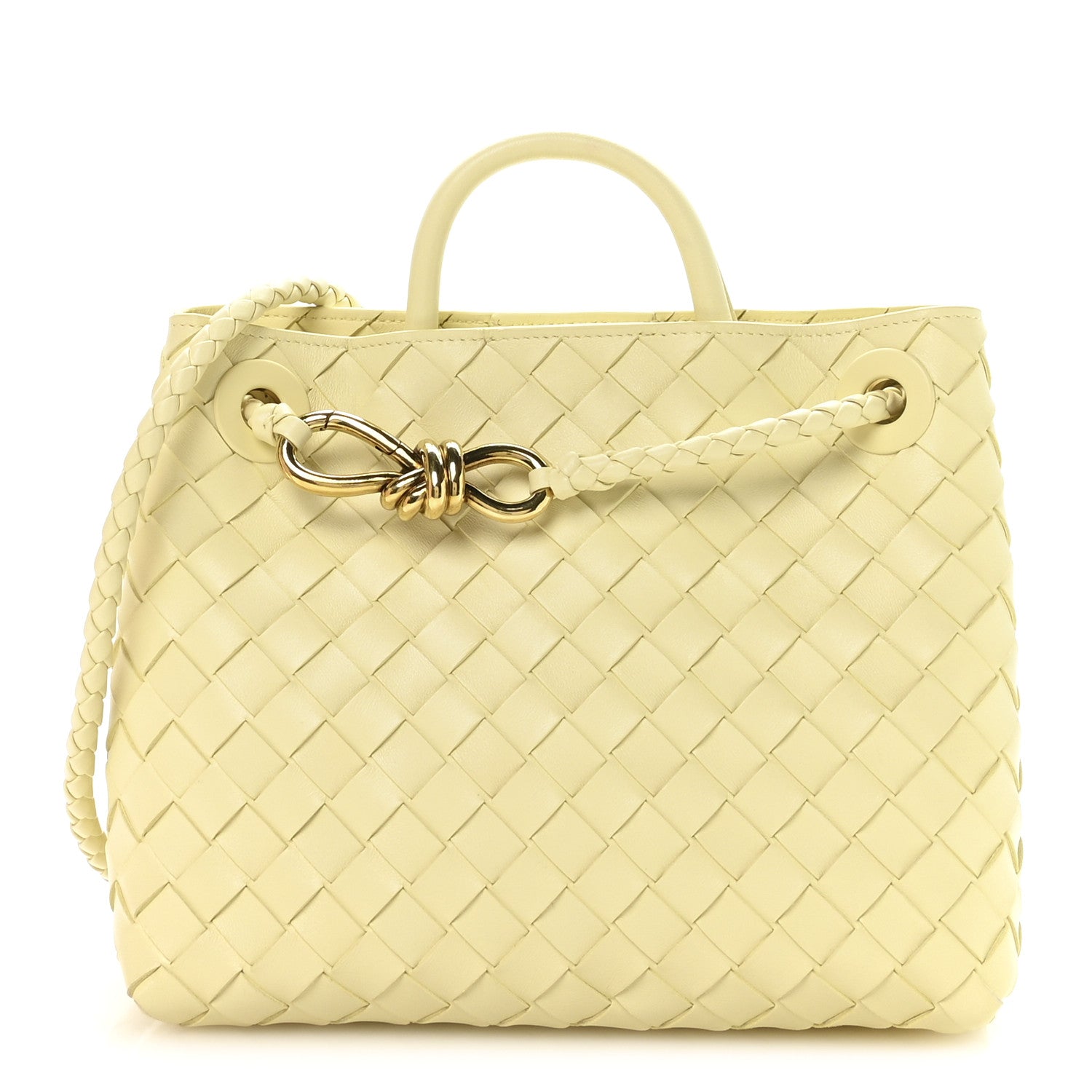 Bottega Veneta Nappa Intrecciato Small Andiamo Shoulder Bag Chamomile 1 of 10
